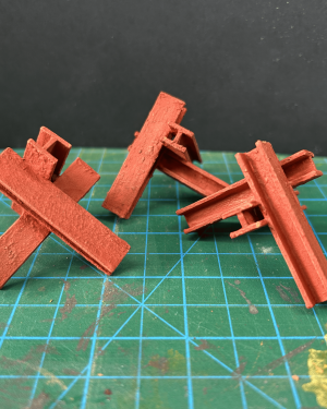 3 Handmade H-Beam Cardboard Tank Trap Scatter Terrain
